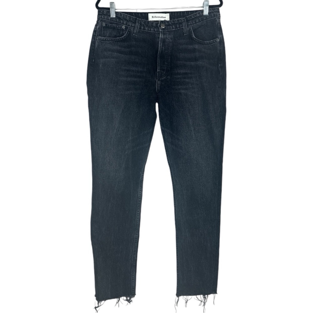 Reformation Button Fly Washed Black Jeans Size 31
